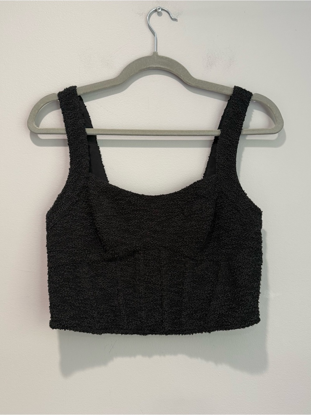 H&M Black Textured Weave Corset Top